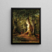 Waldszene mit Reh - Luitpold Faustner — gerahmtes Bild an der Wand