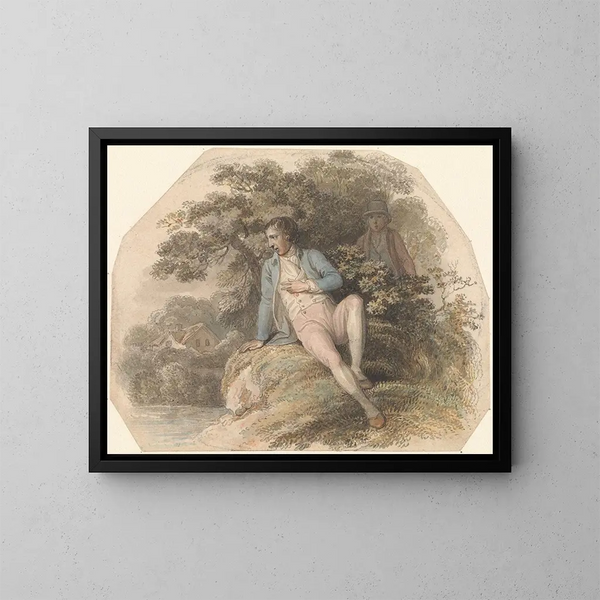 Figur in einer Landschaft - Luke Clennell — gerahmtes Bild an der Wand