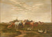 Landschaft mit Pferden und Kutsche in einem Feld bei einem Bauernhof - Luplau Janssen — Ansicht des Kunstwerks