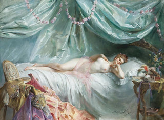 Der Schlaf von Manon - Madeleine Jeanne Lemaire — Ansicht des Kunstwerks