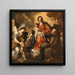 Madone und Kind mit Heiligen Franz von Paola und Erzengel Raphael - Neapolitanische Schule — gerahmtes Bild an der Wand
