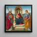 Madone und Kind mit Heiligen Justus von Volterra und Margarete von Antiochien - Bastiano Mainardi — gerahmtes Bild an der Wand