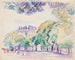 Ansicht der Stadt mit Fahrern im Park - Magnus Enckell — Ansicht des Kunstwerks