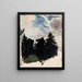 Ein Landschaft von schwarzen Fichten - Magnus Enckell — gerahmtes Bild an der Wand