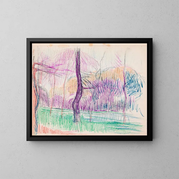 Landschaft aus Bäumen - Magnus Enckell — gerahmtes Bild an der Wand