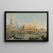 Venedig, Blick auf den Molo vom Bacino di San Marco mit der Zecca und dem Dogenpalast - Manière de Canaletto — gerahmtes Bild an der Wand