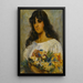 Frau mit Blumen - Stil von Vladimir Makovsky — gerahmtes Bild an der Wand