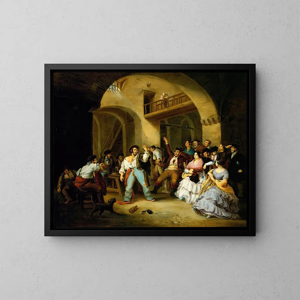 Ein Betrunkener in einer Gaststätte - Manuel Cabral Aguado Bejarano — gerahmtes Bild an der Wand