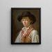 Portrait eines Mannes mit schwarzem Hut - Marc Antoine Bilcocq — gerahmtes Bild an der Wand