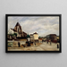 L'église Saint-Germain-de-Charonne, die Place Saint-Blaise und die Rue de Bagnolet - Marcel Leprin — gerahmtes Bild an der Wand