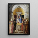 Jungfrau mit Kind mit den Heiligen Katharina, Franz von Assisi, Johannes Baptist, Johannes Evangelist, Antonius von Padua und Maria Magdalena - Marcello Fogolino — gerahmtes Bild an der Wand