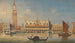 Venedig, Blick auf den Campanile, die Säulen des Markusplatzes und den Dogenpalast - Marco Grubas — Ansicht des Kunstwerks