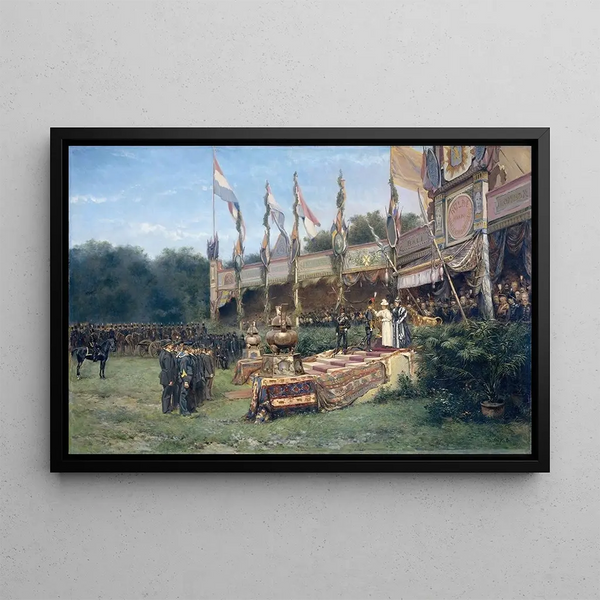 Mari ten Kate - Uitreiking van het Lombokkruis door Koningin Wilhelmina op het Malieveld in Den Haag 6 juli 1895.webp