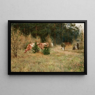 Maria Chmielowska - Cows near a Forest.webp