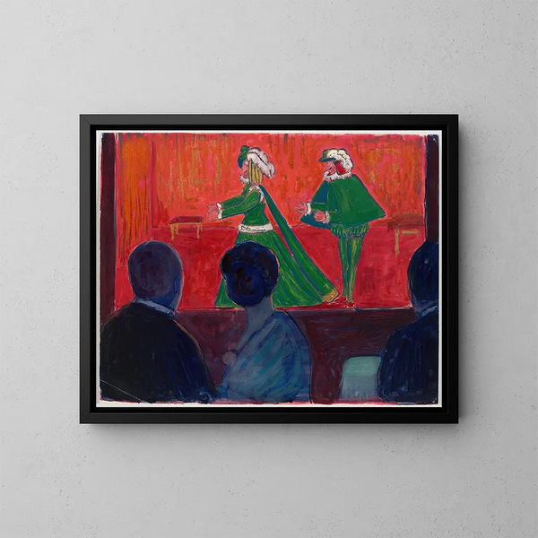 Theater der Marionetten im Vordergrund - Marianne von Werefkin — gerahmtes Bild an der Wand