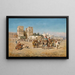 Caravane, die von Bab al-Nasr Kairo abfährt - Mariano de Franceschi — gerahmtes Bild an der Wand