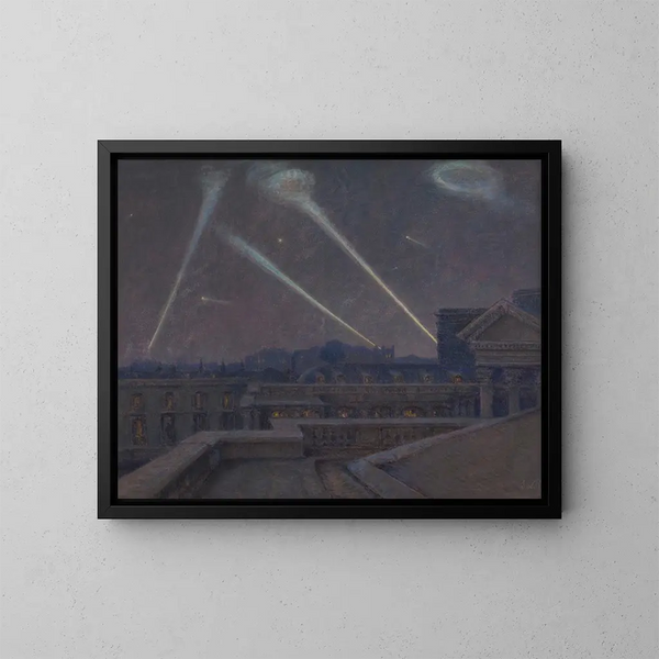 auf den Terrassen des Palais Bourbon, Nacht vom 29. Januar 1916, Zeppeline - Marie-Joseph Léon Clavel Iwill — gerahmtes Bild an der Wand