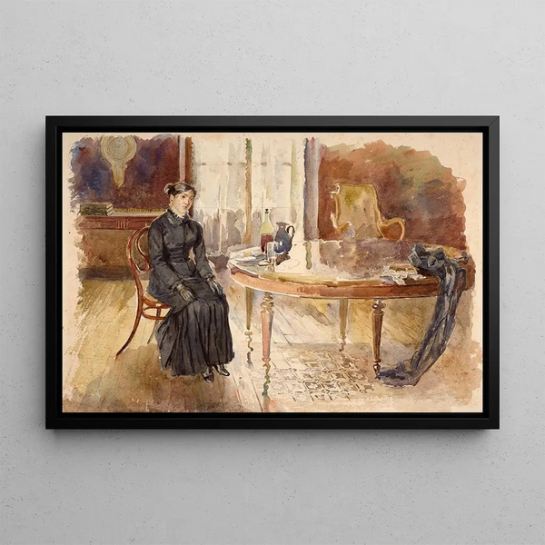 Selbstporträt - Marie Bracquemond — gerahmtes Bild an der Wand
