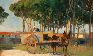 Marie Egner - A Donkey Cart in a Southern Landscape.webp
