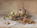Naturmorte mit Früchten und einer Flasche Chianti - Marie Egner — Ansicht des Kunstwerks
