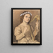 Mädchen mit Blumenkrone und Harfe, Sainte Cécile - Marie Ellenrieder — gerahmtes Bild an der Wand