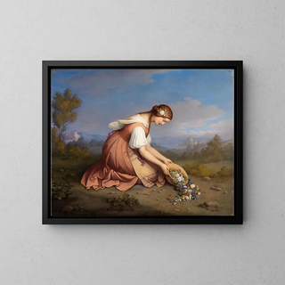 Marie Ellenrieder - Kneeling girl pouring out a basket of flowers.webp