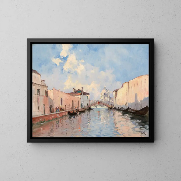 Kanal Venedig - Marie Joseph Clavel — gerahmtes Bild an der Wand