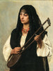 Portrait einer ägyptischen Frau mit Tanbura - Marie Müller — Ansicht des Kunstwerks
