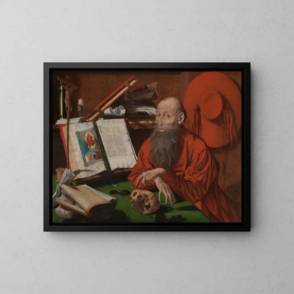 Saint Jérôme - Marinus van Reymerswaele — gerahmtes Bild an der Wand