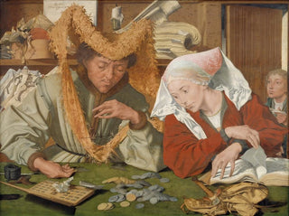 Der Händler und seine Frau - Marinus van Reymerswaele — Ansicht des Kunstwerks