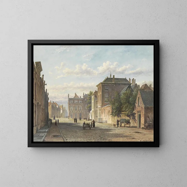 Die Straße der Burgwal in Den Haag - Marinus van Reymerswaele — gerahmtes Bild an der Wand