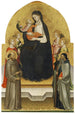 Madone und Kind Jesus mit Engeln und Heiligen Marie Madeleine François Dorothée und Antoine Abbe - Mariotto di Nardo — Ansicht des Kunstwerks