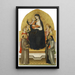 Madone und Kind Jesus mit Engeln und Heiligen Marie Madeleine François Dorothée und Antoine Abbe - Mariotto di Nardo — gerahmtes Bild an der Wand