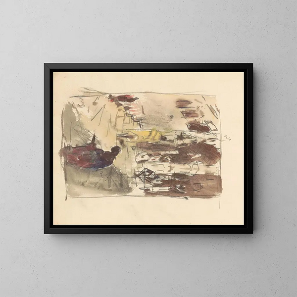 Figuren auf einer Tempstufe - Marius Bauer — gerahmtes Bild an der Wand