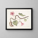 Convolvulus c. Die Kartoffel Virginian Anguis c. Die Perlenschlange - Mark Catesby — gerahmtes Bild an der Wand