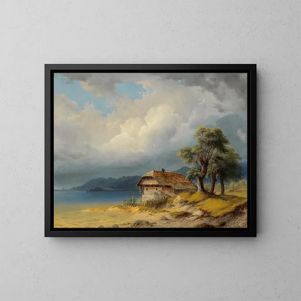 Saint Ruprecht in der Nähe des Wörthersees, eine Fischerhütte - Markus Pernhart — gerahmtes Bild an der Wand