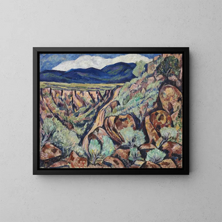 Landschaft des New Mexico - Marsden Hartley — gerahmtes Bild an der Wand