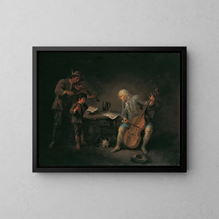 Musiker - Martin Johann Schmidt — gerahmtes Bild an der Wand