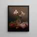 Ein Vase mit Lilien, Weizen und Heliotrop - Martin Johnson Heade — gerahmtes Bild an der Wand