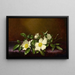 Rosen Cherokee auf einem violetten Stoff - Martin Johnson Heade — gerahmtes Bild an der Wand