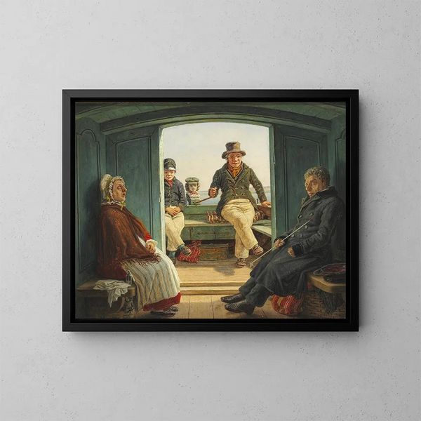 Szene einer Reise an Bord eines holländischen Schiffes - Martinus Rørbye — gerahmtes Bild an der Wand