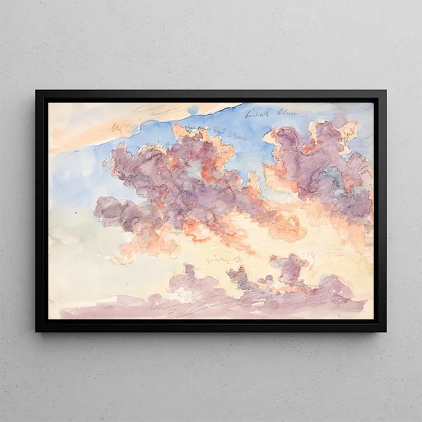 Studie des Himmels, Ein Sonnenuntergangshimmel - Martinus Rørbye — gerahmtes Bild an der Wand