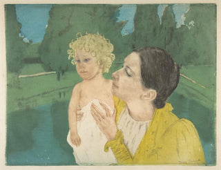 Am Ufer des Teiches - Mary Cassatt — Ansicht des Kunstwerks