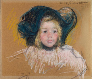 Mary Cassatt - Head of Simone in a Green Bonnet with Wavy Brim No 2.webp