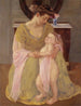 Mutter und Kind mit rosa Schal - Mary Cassatt — Ansicht des Kunstwerks