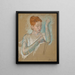 Die langen Handschuhe - Mary Cassatt — gerahmtes Bild an der Wand