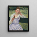 Frau mit einer roten Zinnie - Mary Cassatt — gerahmtes Bild an der Wand