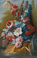Blumensträuße auf einer Brüstung über dem Wasser - Mary Moser — Ansicht des Kunstwerks