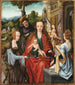 Die Heilige Familie mit zwei Heiligen - Meister der Anverser Anbetung — Ansicht des Kunstwerks