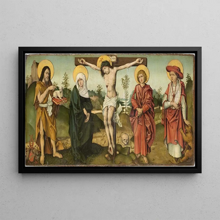 Master of the Breidenbach Epitaph - The Crucifixion with St John the Baptist and St Jerome.webp